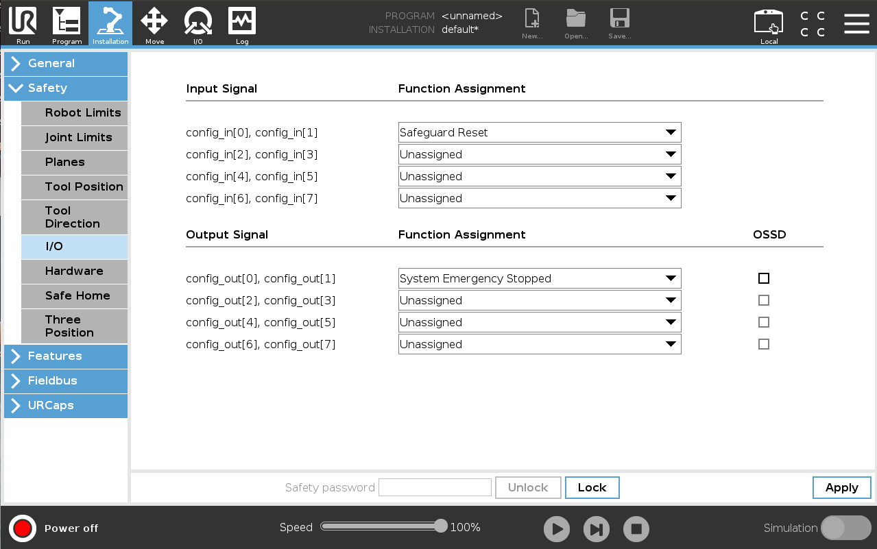Configurable Outputs Settings