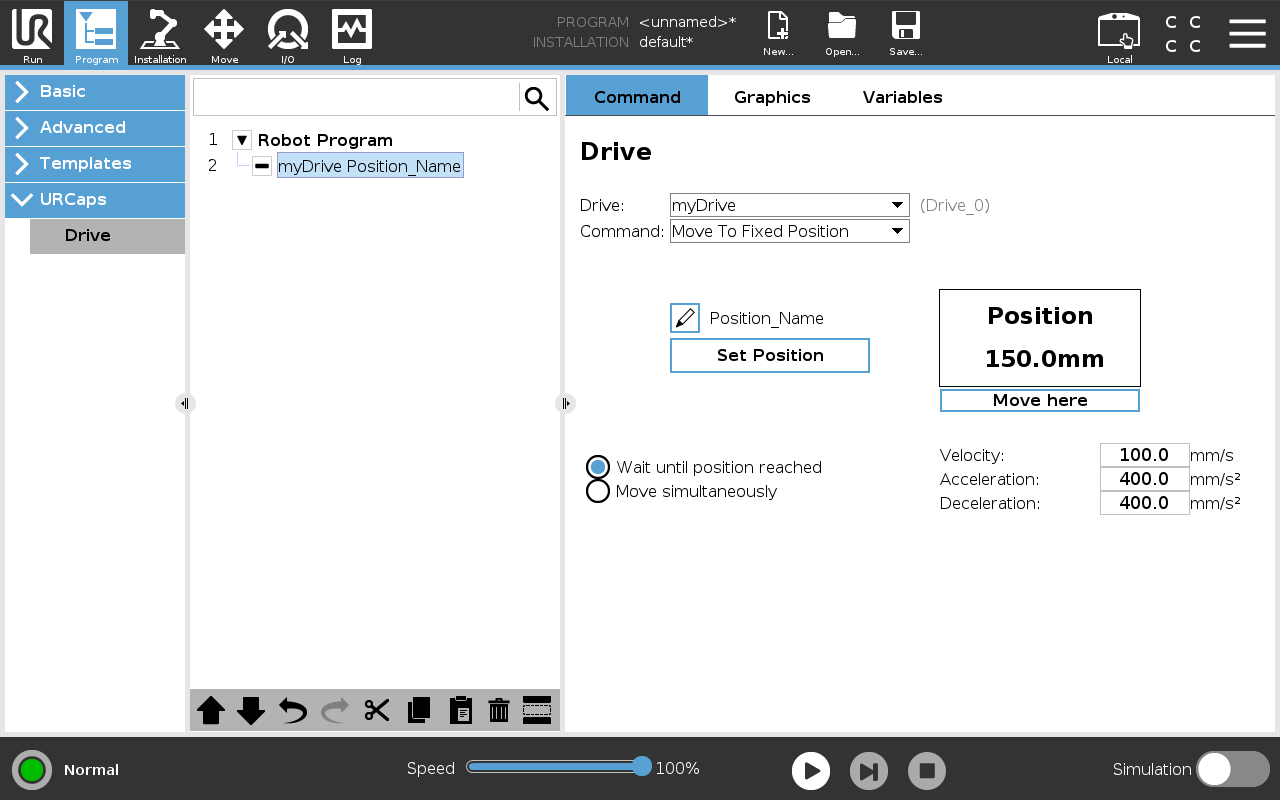 Move to Fixed Position Command