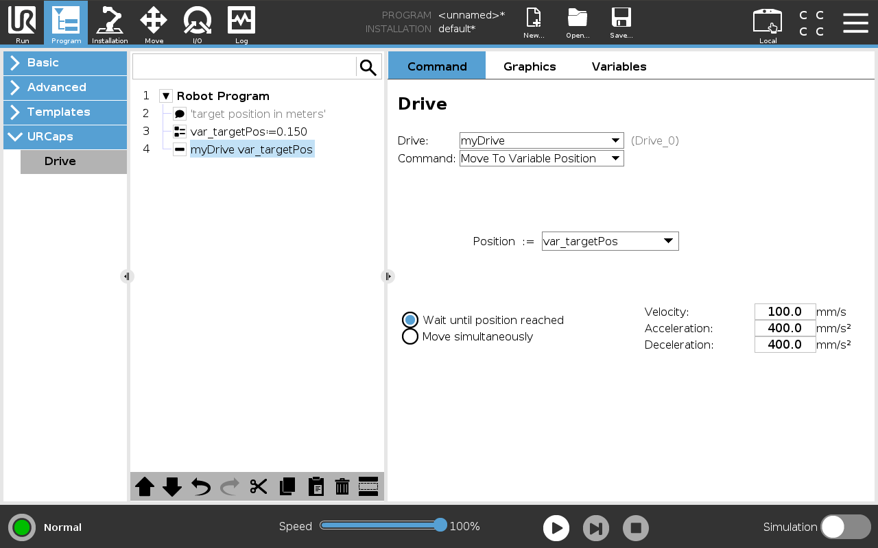 Move to Variable Position Command
